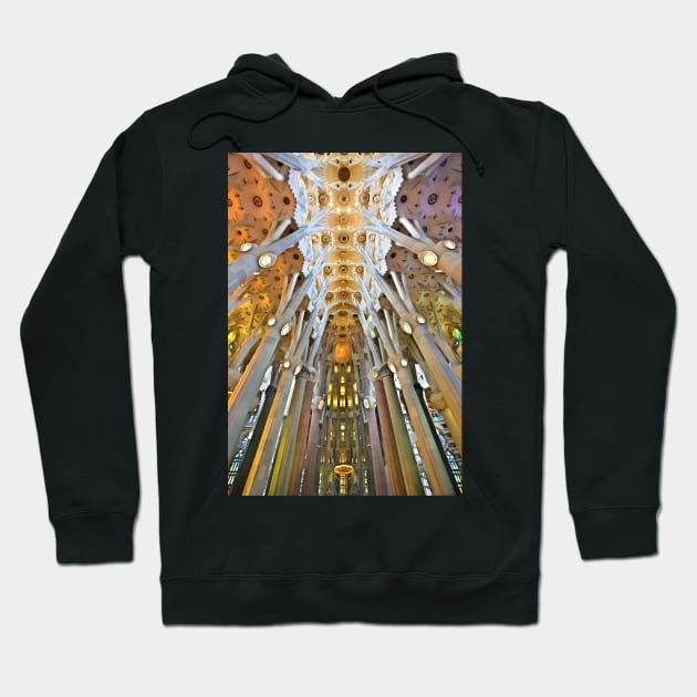 Inside the Sagrada Familia - Barcelona Hoodie by Cretense72